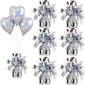 Aluminum Foil Balloon Weights for Parties (6 pcs) - 0.31lb (140g) Each - Premium Balloon Anchors for Birthday, Wedding, Dinner, Indoor & Outdoor Decorations(Silver 6pcs)