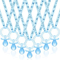 Coume 36 Pcs Shower Party Pacifiers Necklace Acrylic Pacifiers Charm Necklace for Shower Party Decorations Gender Reveal Table Scatter(Blue)