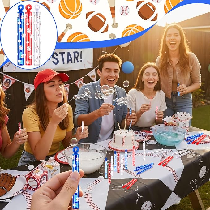 32 Pcs Baseball Bubble Wands Baseball Themed Party Favors for Adult Outdoor Summer Activity Birthday Gifts Carnival Goody Bag Stuffers Wedding Supplies