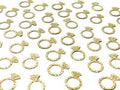 50 x Engagement Ring table confetti/scatter, bachelorette party decorations (Gold)