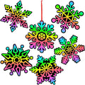 JULMELON 36Pcs Snowflake Scratch Art, Magic Rainbow Scratch Paper Art Winter Holiday Christmas Crafts for School Classroom Activity Christmas Winter Holiday Party Favors Gifts