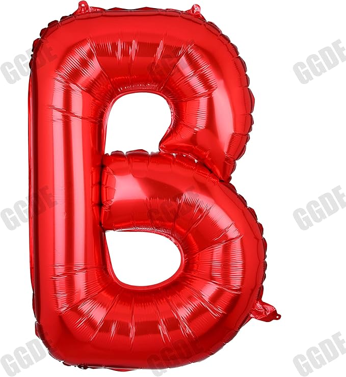 40 Inch Big Red Letter Balloons Foil Mylar Wedding Bachelorette Wedding Birthday Bridal Shower Anniversary Celebration Graduation Party Decoration Alphabet B (A-Z)