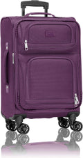 U.S. Traveler Rio Lightweight Softside Rolling Carry-on Suitcase, 4-Wheel Single, Purple