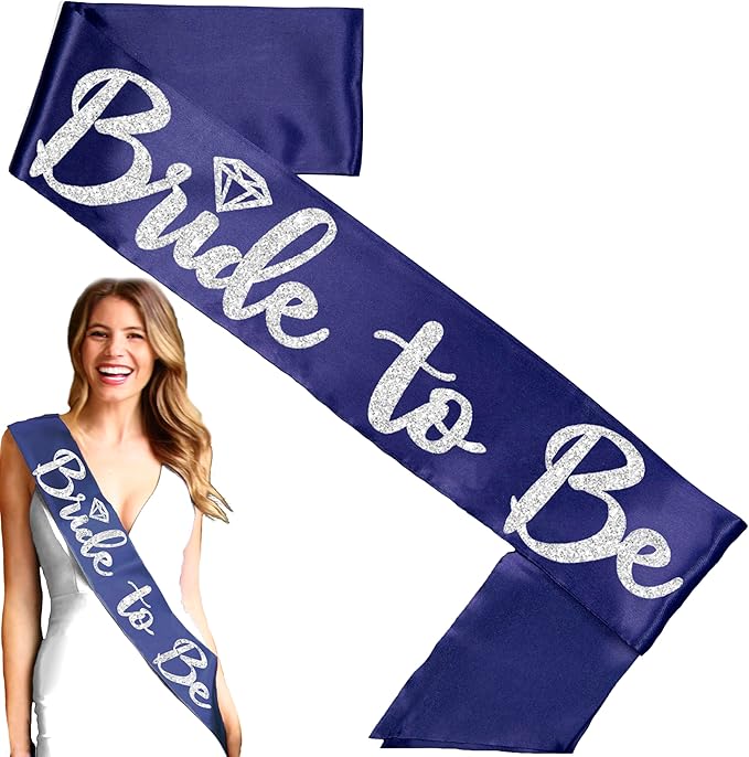RhinestoneSash Something Blue for Bride - Navy Bridal Party Sash - Denim and Diamonds Bachelorette Party