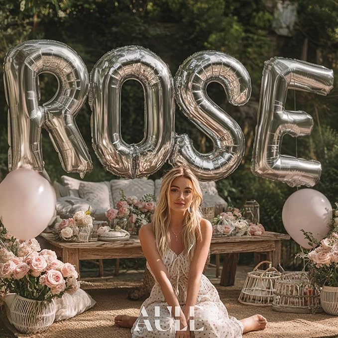 AULE 40 Inch Big Letter Balloon Silver Y Large Foil Helium Alphabet Balloons A-Z for Birthday Anniversary Graduation New Year Party Decoration Supplies