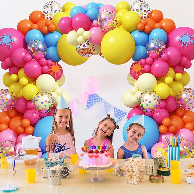 Rainbow Balloon Arch Kit 126Pcs Colorful Balloons Garland Multicolor Assorted Primary Color Pride Birthday Party Balloons for Kids Carnival Circus Fiesta Baby Shower Wedding Anniversary Decorations