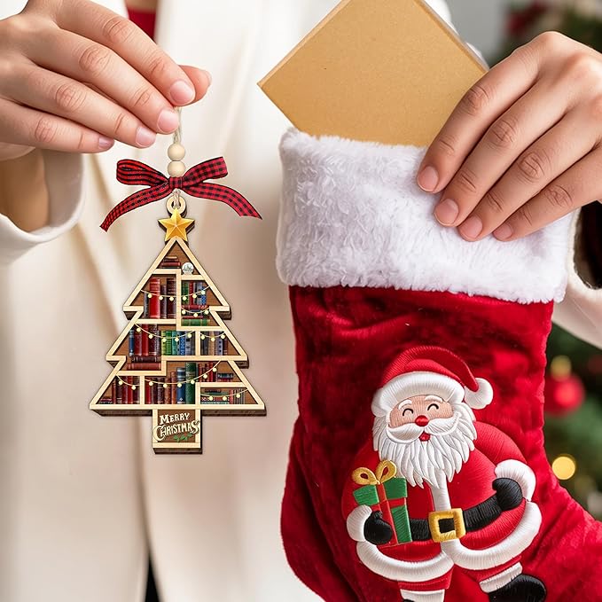 HEXMOZ Book Lover Christmas Ornaments 2025 - Book Ornaments for Christmas Tree - Book Lovers Gifts for Women - Gift Ideas for Book Lovers, Readers, Bookworms, Book Club, Bookish, Readers, Librarians