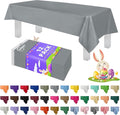 Grandipity 12 Pack Premium Disposable Plastic Tablecloth 54 Inch. x 108 Inch. Decorative Rectangle Table Cover - Silver