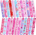 48 Pcs Valentines Day Slap Bracelets with Colorful Hearts for Birthday Gifts for Kids Party Supplies Favors Classroom Exchange Birthday Giveaways Game Prizes Kids Party Favors