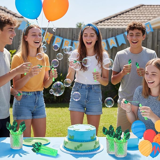 Jenaai 24 Pcs Asparagus Bubble Wands Vegetable Themed Bubble Wand Party Favors for Summer Activity Cartoon Birthday Gifts Carnival Goody Bag Stuffers Wedding Supplies