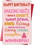Niece Birthday Card, Funny Birthday Card Gifts for Her from Aunt and Uncle, Heartwarming Greeting to A Wonderful Niece