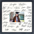 GraduatePro 14x14 Signature Picture Frame Board for 5x7 Photo with Signable Mat for Birthday Party Graduation Party Table Decoration Wedding Guest Book