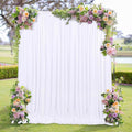 MEETSKY White Backdrop Curtains for Parties Valentine's Day- 10ft x 8ft White Curtains Wedding Backdrop Rod Pocket Fabric Drapes Panels for Birthday Holiday Home Decoration,5ft x 8ft,2 Panels