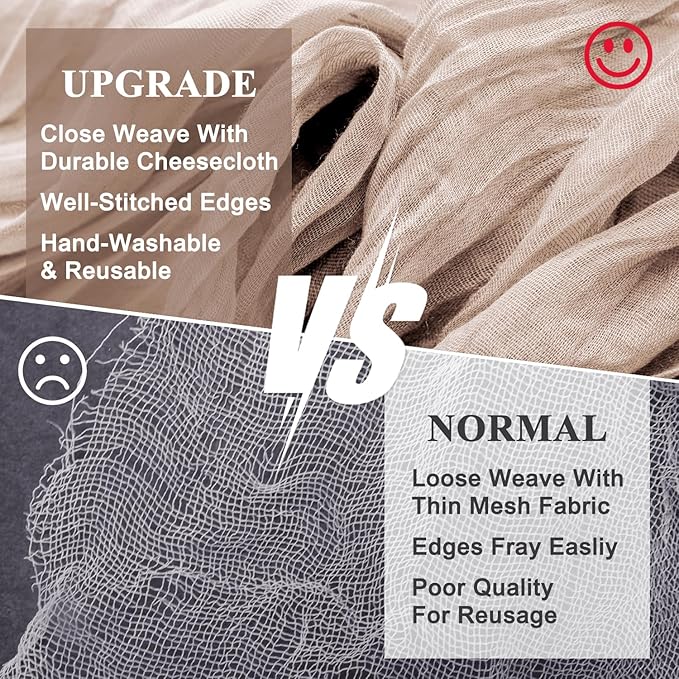 Wokceer Cheesecloth Table Runner 6Pack 10FT Nude Pink Boho Gauze Cheese Cloth Table Runner for Party Long Rustic Sheer Table Runners for Baby Bridal Shower Wedding Easter Table Decor