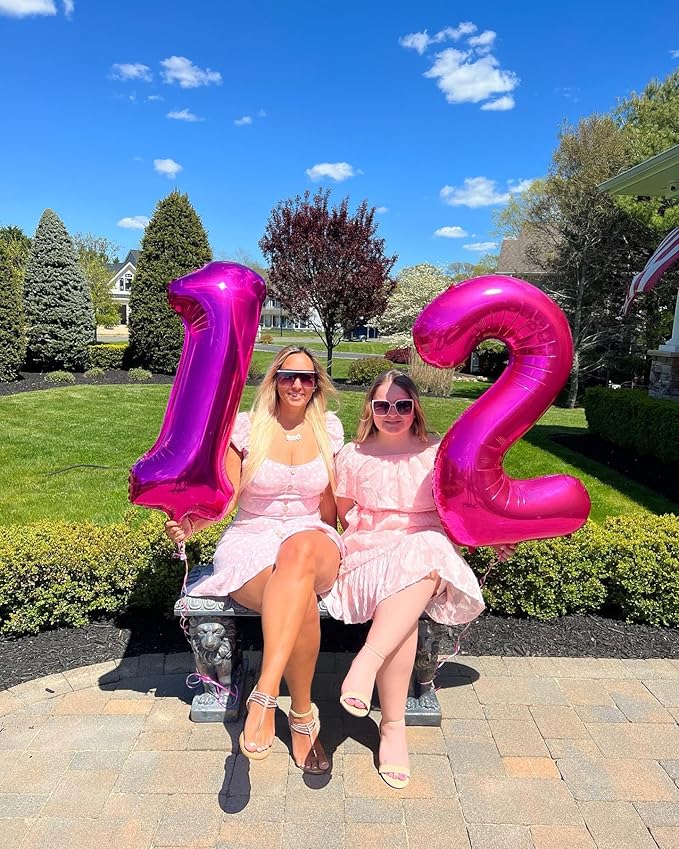 40 Inch Hot Pink 1 Balloon for First Birthday, 1st Number Balloons Birthday Decorations for Girl Kids Toddler Baby, One Giant Number 1 Balloon
