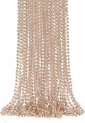 12PCS Mardi Gras Beads, Metallic Rose Gold Christmas Bead Necklace Party Favors, 33" Costumes Accessories Necklace Stuff, Festival Parade Throw for Accessory Sets Celebrations Decorations