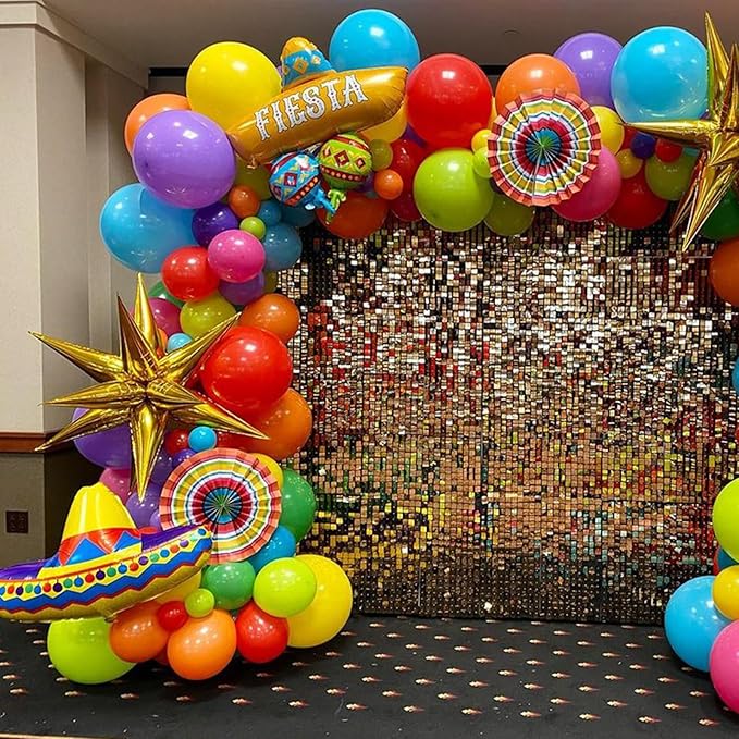Mexican Fiesta Party Decorations Fiesta Balloon Arch Colorful Mexican Themed Balloons Garland Kit with Cactus Llama Foil Balloons Loteria Cinco De Mayo Party Decor Taco Bar Mexican Birthday Supplies