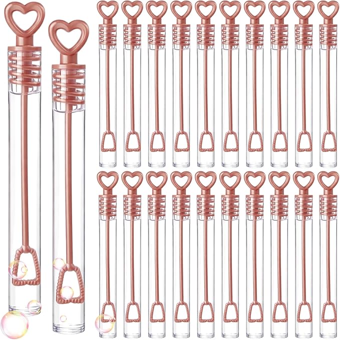 Shappy 100 Pcs Wedding Party Favor Bubble Bulk Rose Gold Key Shape Bubble Wand for Guests Send Off for Recuerdos De Boda Bridal Shower Anniversaries Celebration Goody Bag Stuffers Filler