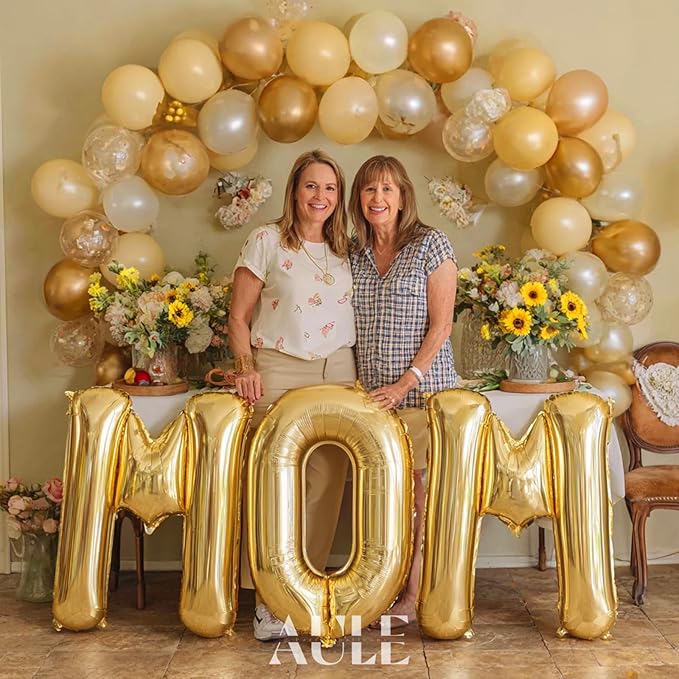 AULE 40 Inch Big Letter Balloon Gold R Large Foil Helium Alphabet Balloons A-Z for Birthday Anniversary Graduation New Year Party Decoration Supplies