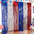 LOLStar 4th of July Decorations, 3Pack Red White and Blue Decorations Streamers Patriotic Foil Fringe Curtains Photobooth Props Party Backdrop for USA Themed Olympics Election Veterans Day Decor