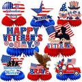 JULMELON 8PCS Veterans Day Table Decorations, Honeycomb Centerpieces, 3D Double Sided Happy Veterans Day Centerpieces for Tables Patriotic Decor Thank You Veterans Theme Party Supplies