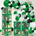 DAZONGE Graduation Decorations 2026, Set of 4 Green Graduation Boxes with 139pcs Balloon Arch Garland Kit & 4 String Lights - So Proud of You Class of 2026 Decorations