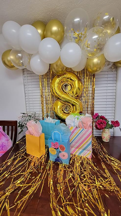 40 Inch Number 7 Balloon, Gold Seven Birthday Decor, 7 17 27 70 Year Old Balloon Number for Engagement, Wedding, Graduations