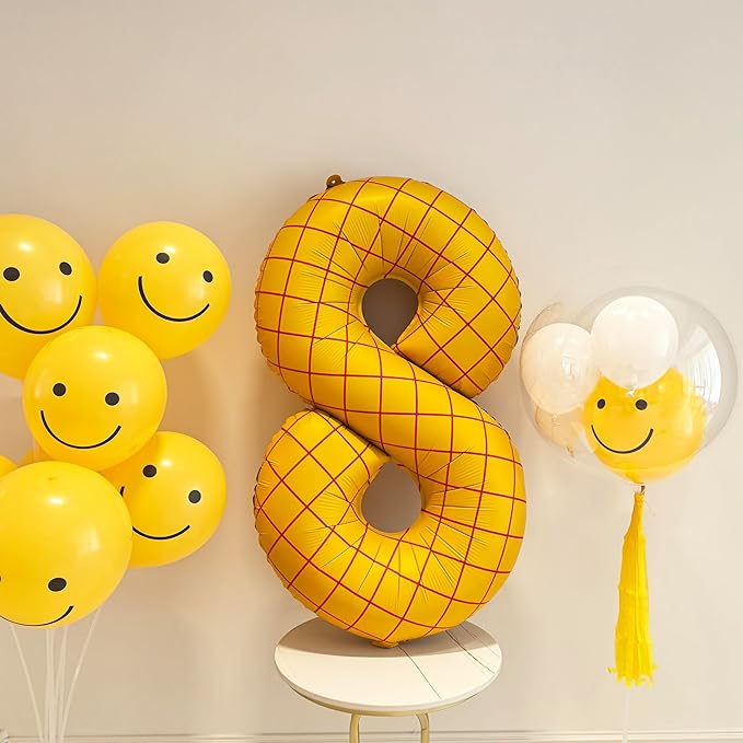 40" Matte Yellow Balloons Toy Inspired Story Theme party Supplies, Number Birthday Decoration, Cowboy Decorations Western, Cowgirl Party Balloon Digital 8