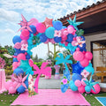 Blue and Pink Balloon Garland Arch Kit 135Pcs with five-pointe Star balloons for summer aloha Baby shower Gender reveal Hawaii cartoon birthday decorations