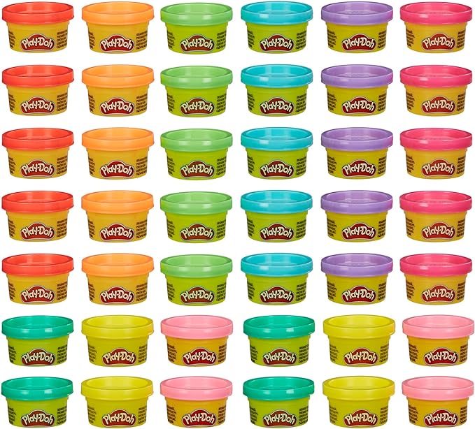 Play Doh Bulk Handout 42-Pack of 1-Ounce Modeling Compound Cans, Back to School Gifts, Prizes, & Party Favors, Kids Arts & Crafts, Preschool Toys, Ages 2+ (Amazon Exclusive)