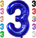 KatchOn, Giant Royal Blue Number 3 Balloon - 40 Inch | Navy Blue 3 Balloon Number | Construction Balloons 3rd Birthday Decorations for Boys | Anniversary Decorations