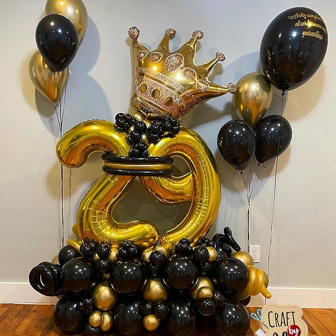 40 Inch Large Gold Number Balloons 2 Aluminum Foil Mylar Big Number Balloons 0-9 Suitable for Gold Birthday Parties, Weddings and Anniversary Photography