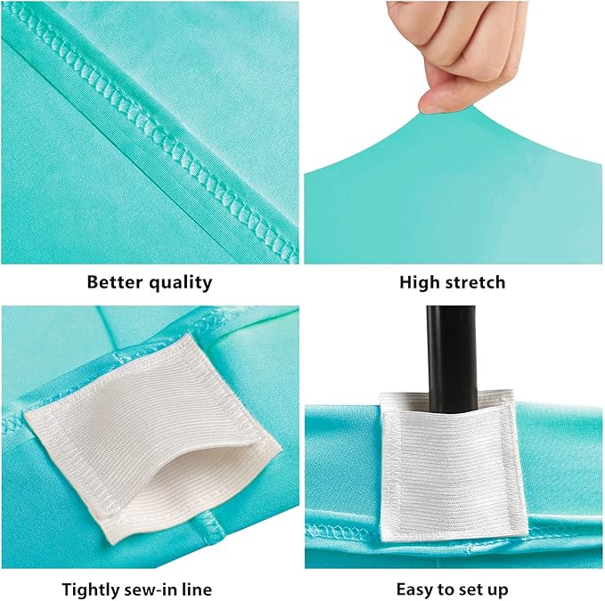 4ft Table Cover Fitted, Turquoise Spandex Table Covers, Washable and Wrinkle Resistant Stretch Tablecloths Rectangle for Events, Wedding, Banquets, Parties