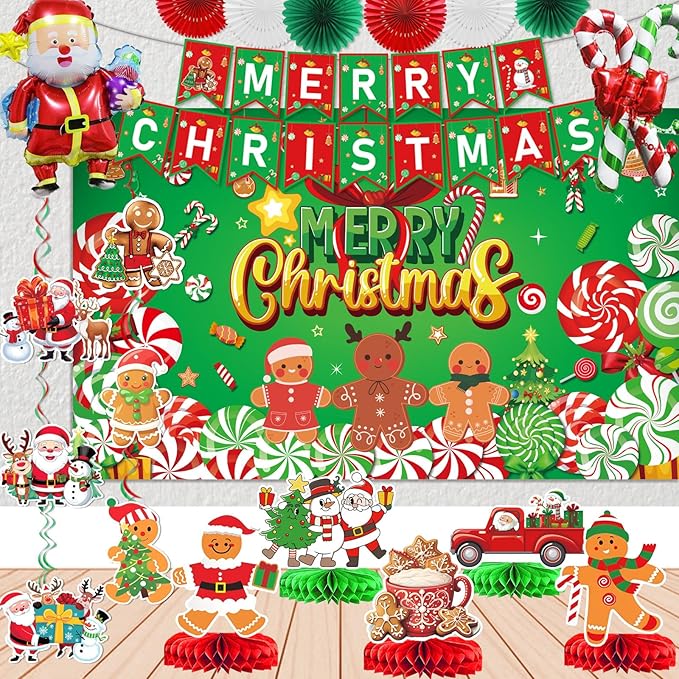 Gingerbread Christmas Decorations: Merry Christmas Decorations Christmas Party Decorations Gingerbread Party Decorations
