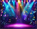 AIIKES 12x10ft Rainbow Stage Photography Backdrop1980s Colorful Disco Backdrop Rock Music Glow Neon Dance Birthday Party Decorations Backdrop XY142