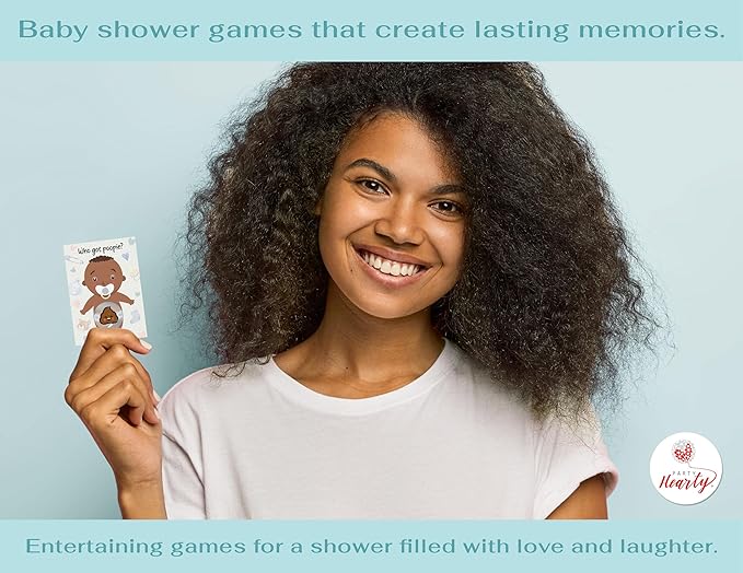 Party Hearty Baby Shower Games for Boy, 33 Poopie Emoji Scratch Off Lottery Tickets, Baby Games Ideas, Scratch Off Game