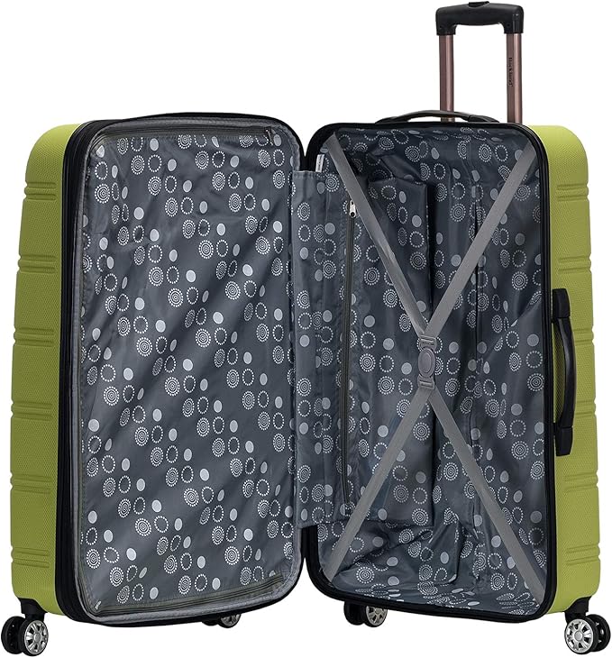 Rockland Melbourne Hardside 3 Piece Expandable Spinner Wheel Luggage Set, (20"/24"/28"), Lime