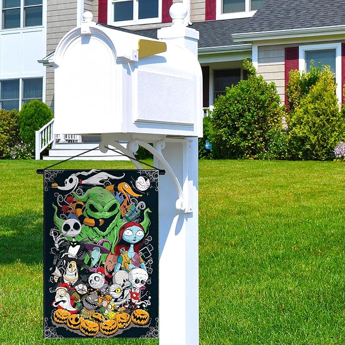 Halloween Garden Flag Spooky Holiday Party Vertical Double Sized Yard Sign Outdoor Decoration