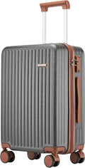 Carry on Luggage Airline Approved, Hardside Carry-on Suitcase with Spinner Wheels, Hard Shell Lightweight Small Travel Luggage with TSA Lock (Grey)