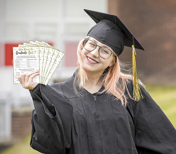 90shine 60Ct Who Knows Graduate Best Graduation Game Cards 2026 - Grad Party Supplies Decorations