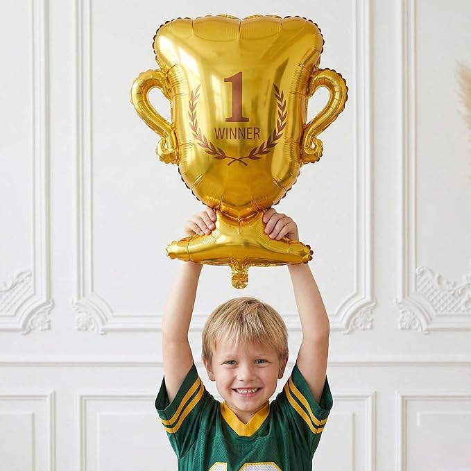 Football Balloons dark green brown Balloons with Banner Hanging Swirl Fringe Curtain Goal Post Football Balloons for Sports Birthday Boys first year touch down party decorations