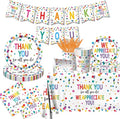 Thank You Party Plates and Napkin Decoration We Appreciate You Tableware Tablecloth Cups Banner Thank You for All You Do Employee Staff Appreciation Teacher Doctor Graduation Appreciation Party Decor
