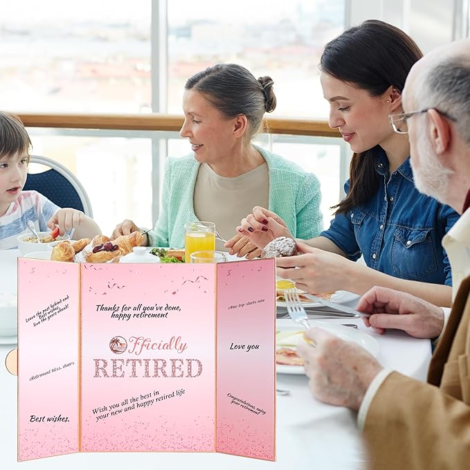 Rose Gold Retirement Party Decorations Large Retirement Card Signing Guest Book Creative Card for Men Women
