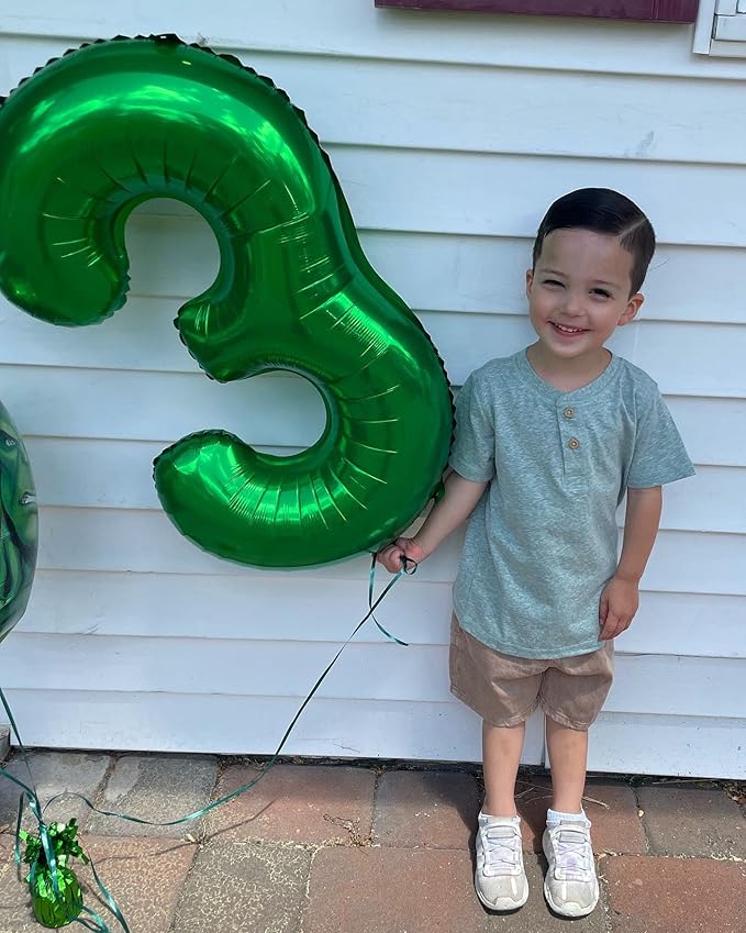 Green Number 5 Balloon 40 Inch, 5 Balloon Number, 5th Birthday Decorations, Green Party Supplies for Boys Girls