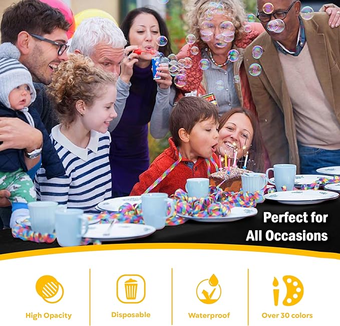 Exquisite 12-Pack Plastic Tablecloth 54x108 Rectangle Value Pack Plastic Table Cover - Black