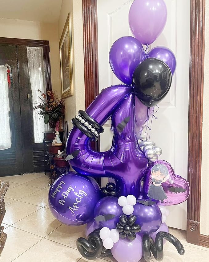 Purple Number 12 Balloon 40 inch, 12 Number Balloons, 12th Purple Birthday Decorations, 12 Year Old Girls Boys Party Supplies
