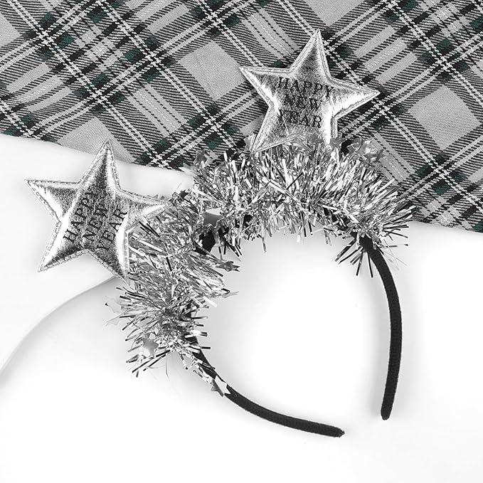 Doneace Happy New Year Headband 2026 New Year Eve Hairbands Glitter Hair Accessories for Women Girls New Years Party Favors