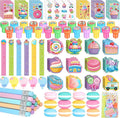 BenLouis 192Pcs Candyland Party Favors Ice Cream Donut Mini Notebook Stampers School Stationery Bulk for Kids Lollipop Sweet Treats Birthday Goodie Bags Pinata Filler Classroom Prizes Supplies