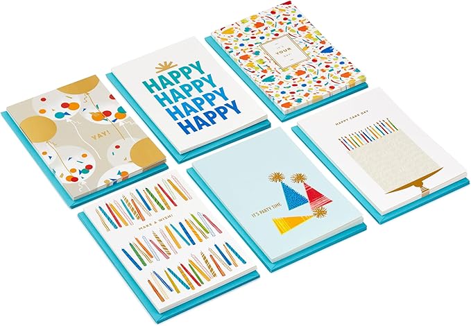 Hallmark Birthday Cards Assortment, 36 Cards with Envelopes (Party Time)