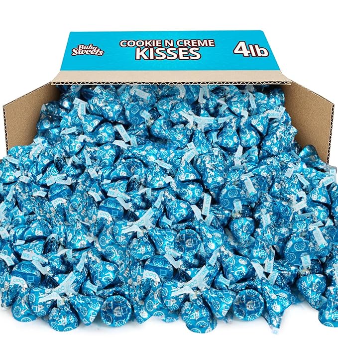 Cookies & Cream Kisses Bulk Pack 4 Pound (Approx 400 Pieces) Individually Wrapped White Chocolate Cookies n Cream Candies For Parties, Special Events and Celebrations